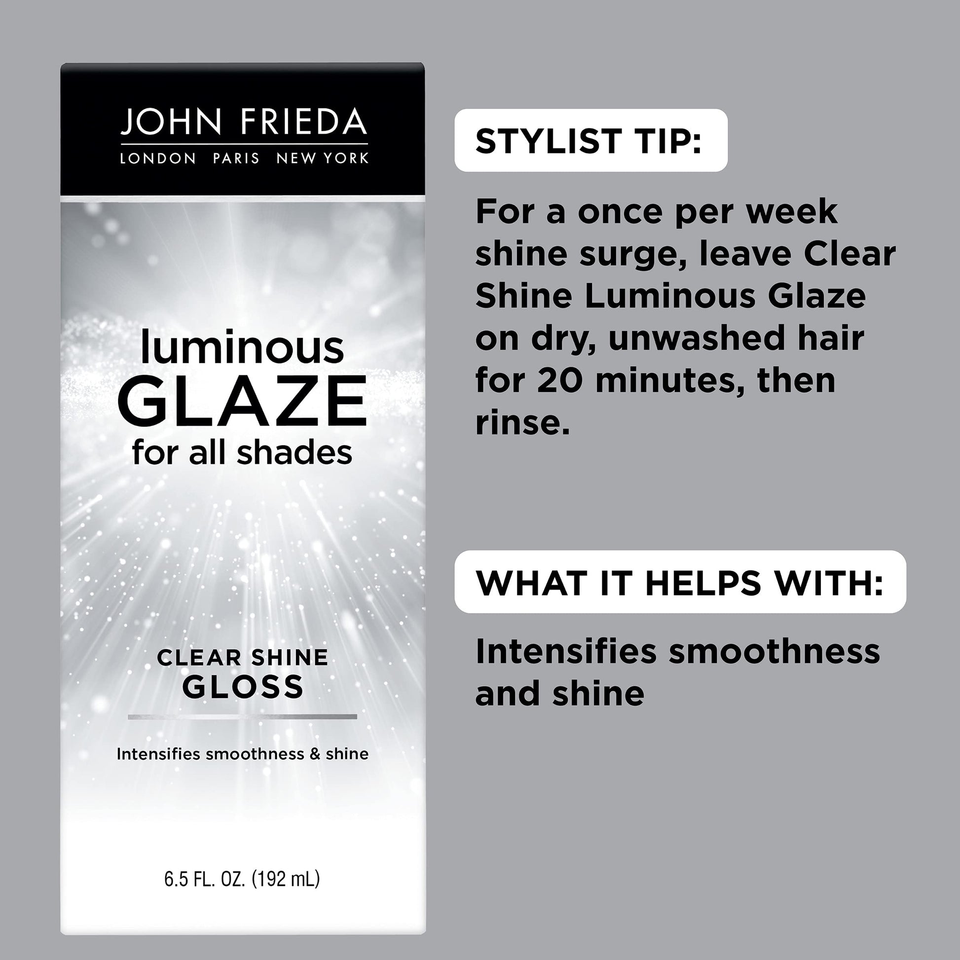 John Frieda Luminous Glaze anti-fade hair treatment bottle
