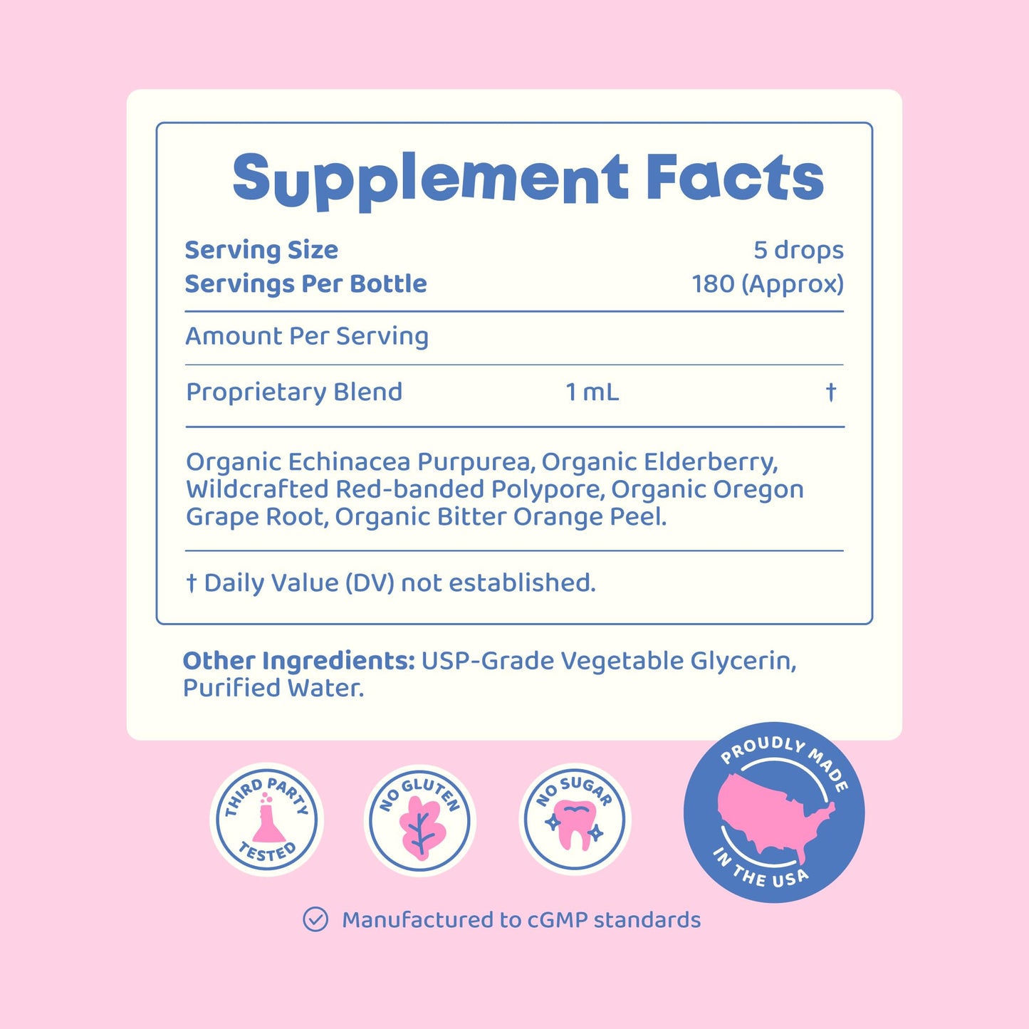 JoySpring sugar free immune drops packaging