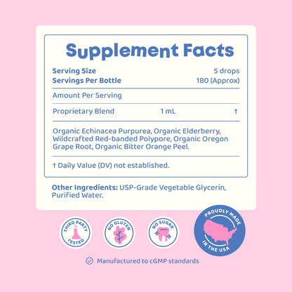 JoySpring sugar free immune drops packaging