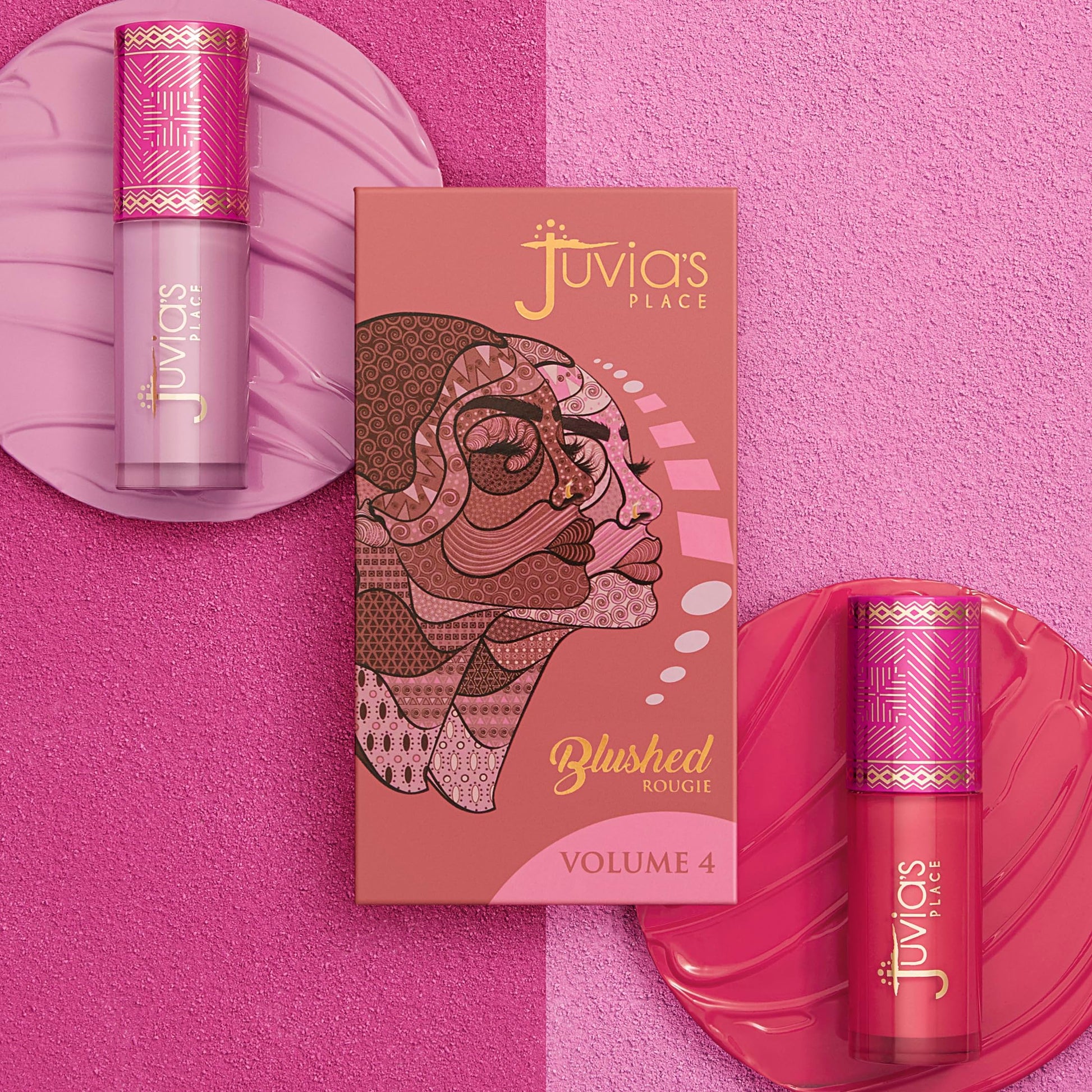 Juvia's Place Blushed Duo cheek palette compact with authentic USA branding.