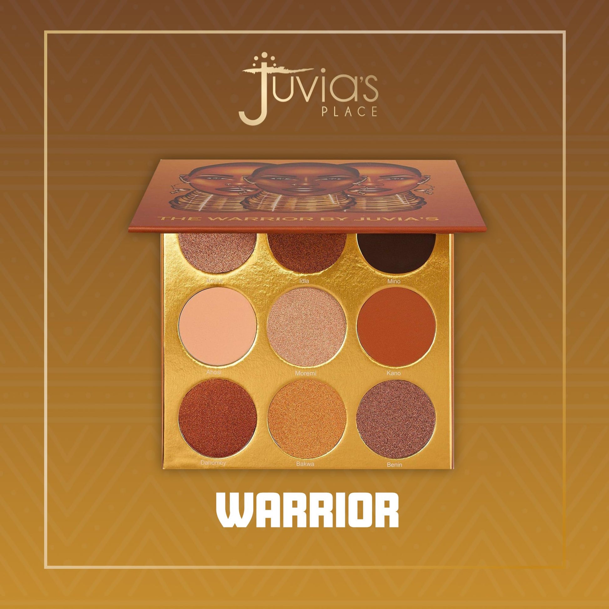 Top view of Juvia's Place Warrior palette packaging