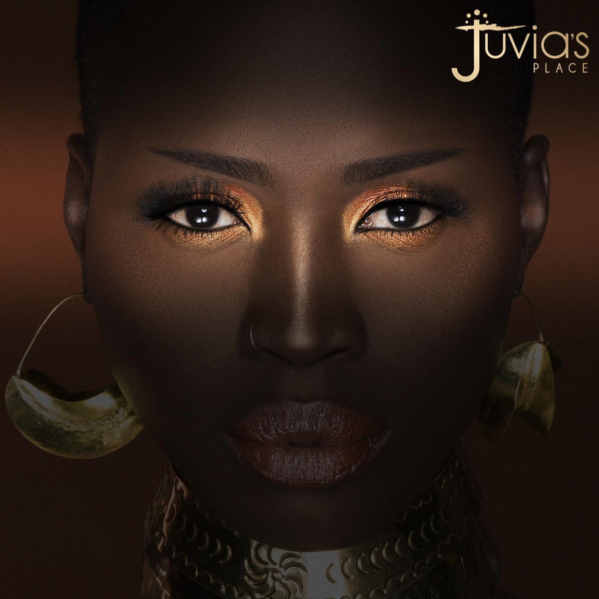 Juvia's Place The Warrior Eyeshadow Palette golden bronze color display