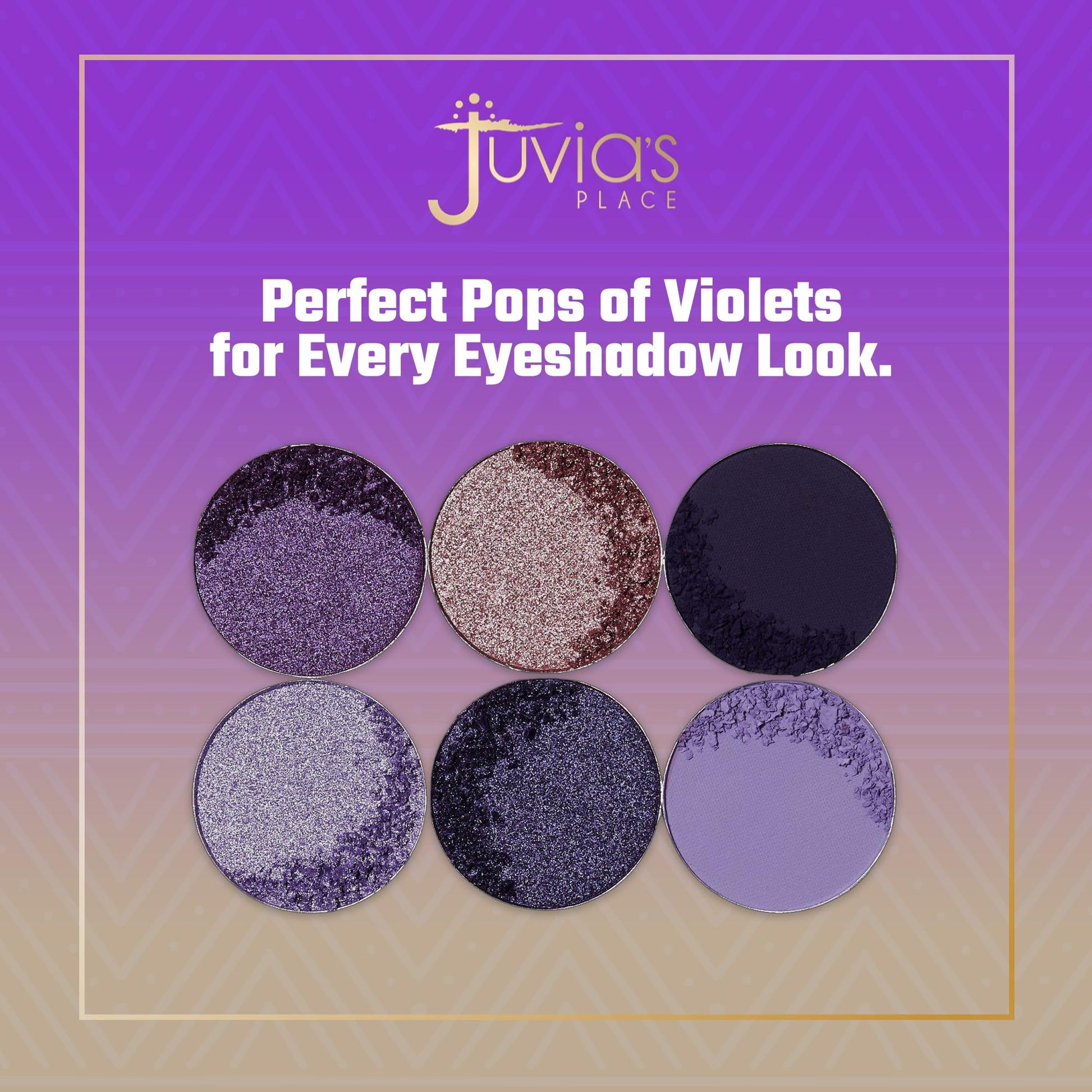 Hand swatches of Juvia's Place The Violets palette showing texture and color payoff