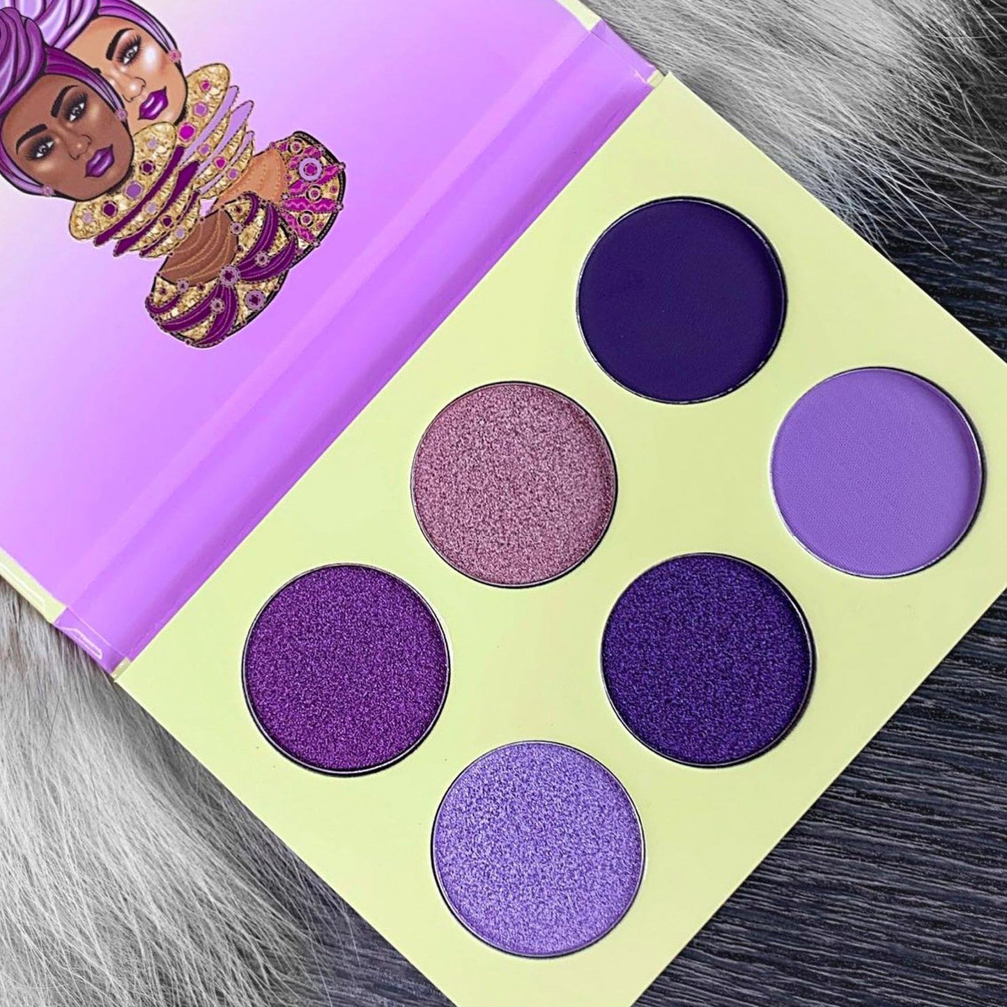 Back of Juvia's Place The Violets eyeshadow packaging showing product details