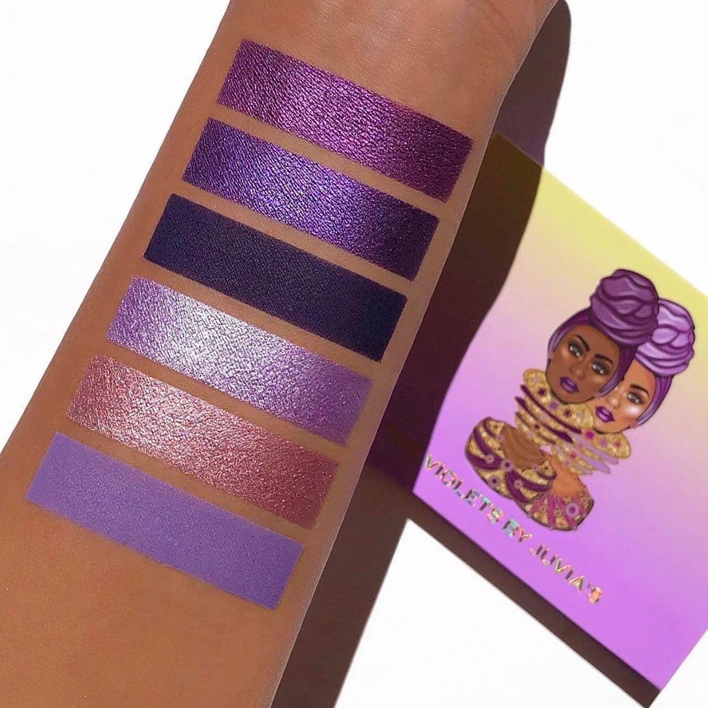Travel-friendly compact size of The Violets eyeshadow palette for makeup bags