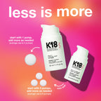Back label view of K18 leave in hair mask directions