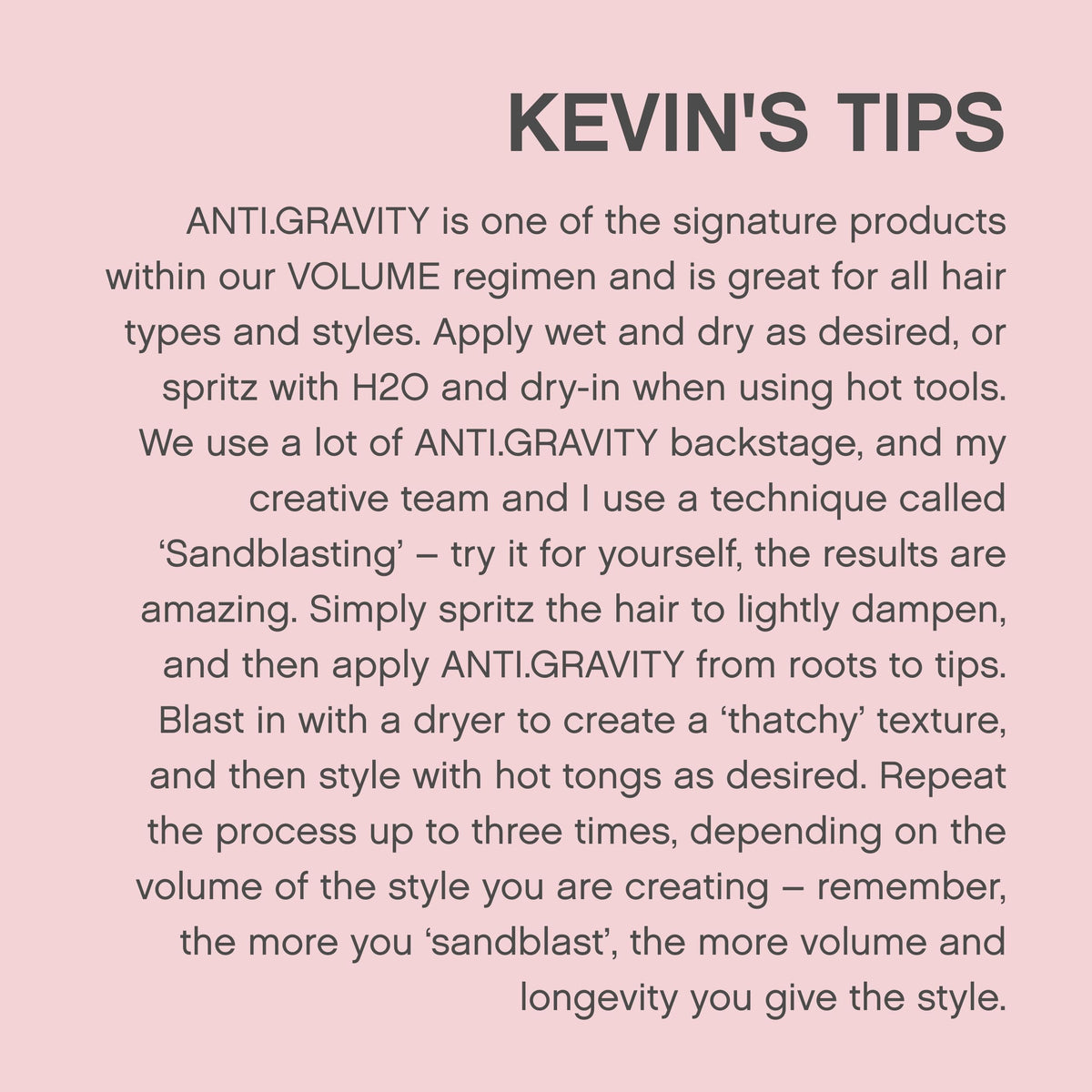 Kevin Murphy Anti Gravity styling lotion lifestyle setting