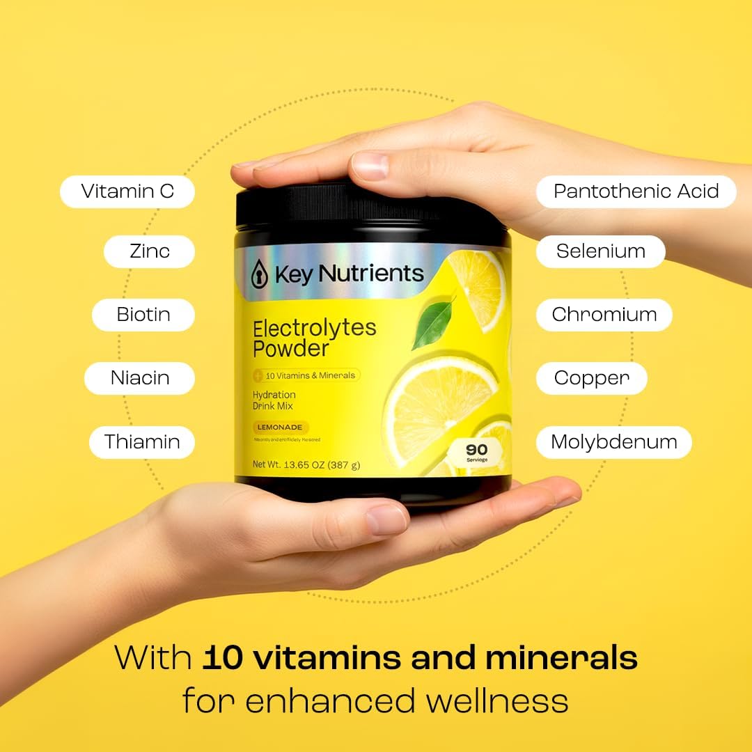 Authentic USA imported lemonade flavor hydration mix container on clean background.