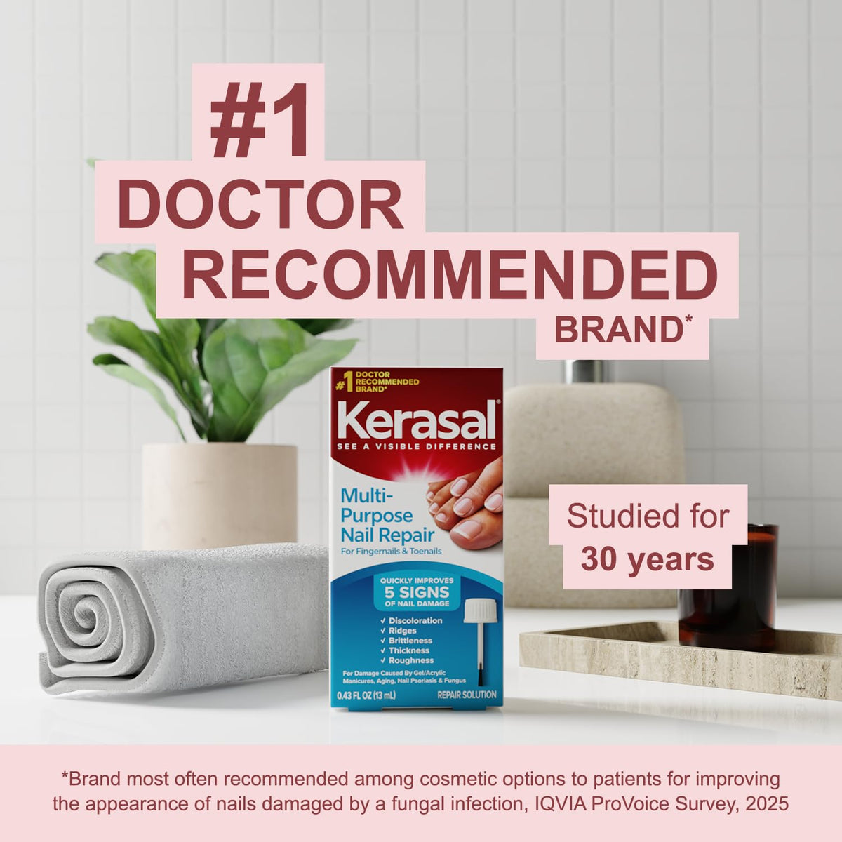 Kerasal multi-purpose nail care solution angled display