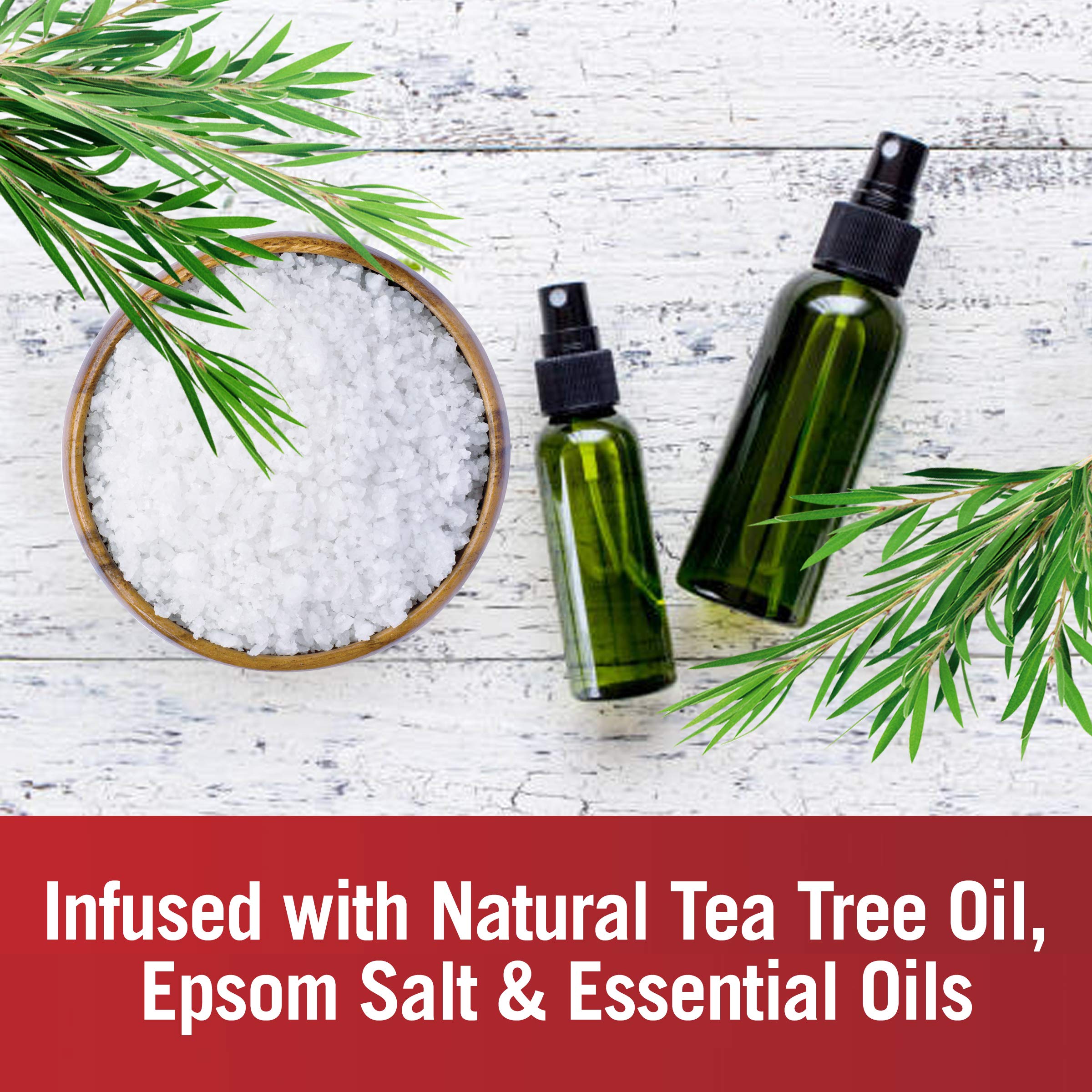Kerasal therapeutic foot wash with tea tree oil and Epsom salt ingredient callouts