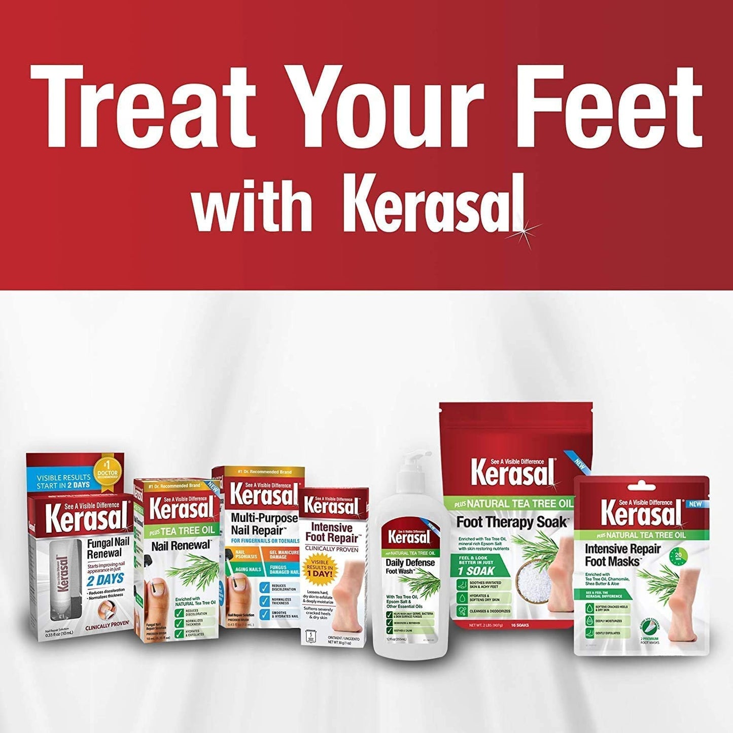 Kerasal imported foot bath therapy bag showing the brand logo and professional formulation details.