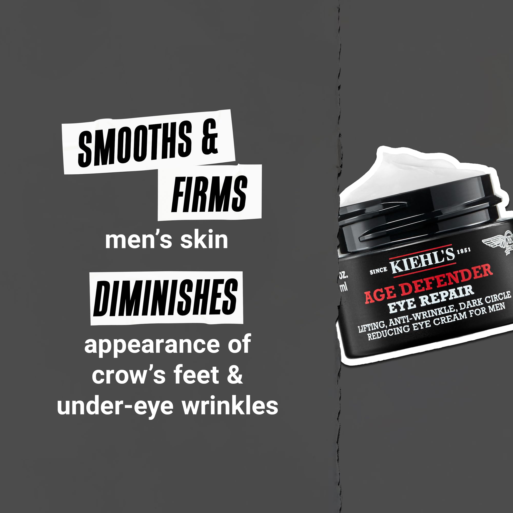 Men's premium imported eye cream application area view