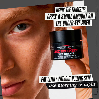 Kiehl's dark circle and wrinkle cream jar opened showing thick formula