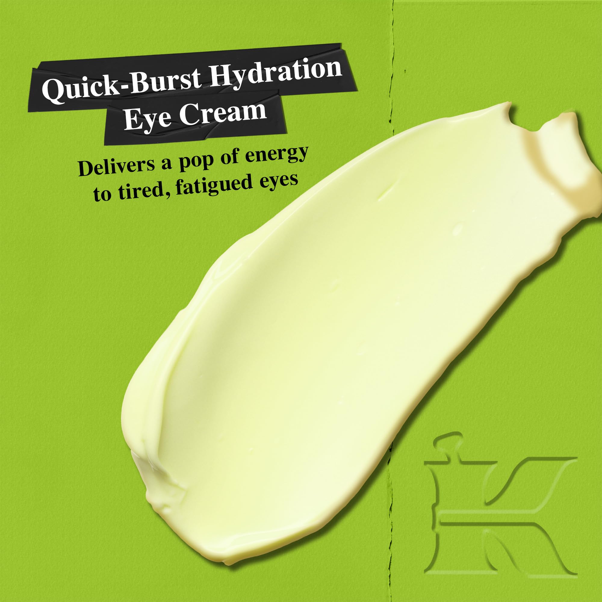 Kiehl's under eye cream with avocado oil and caffeine texture on finger