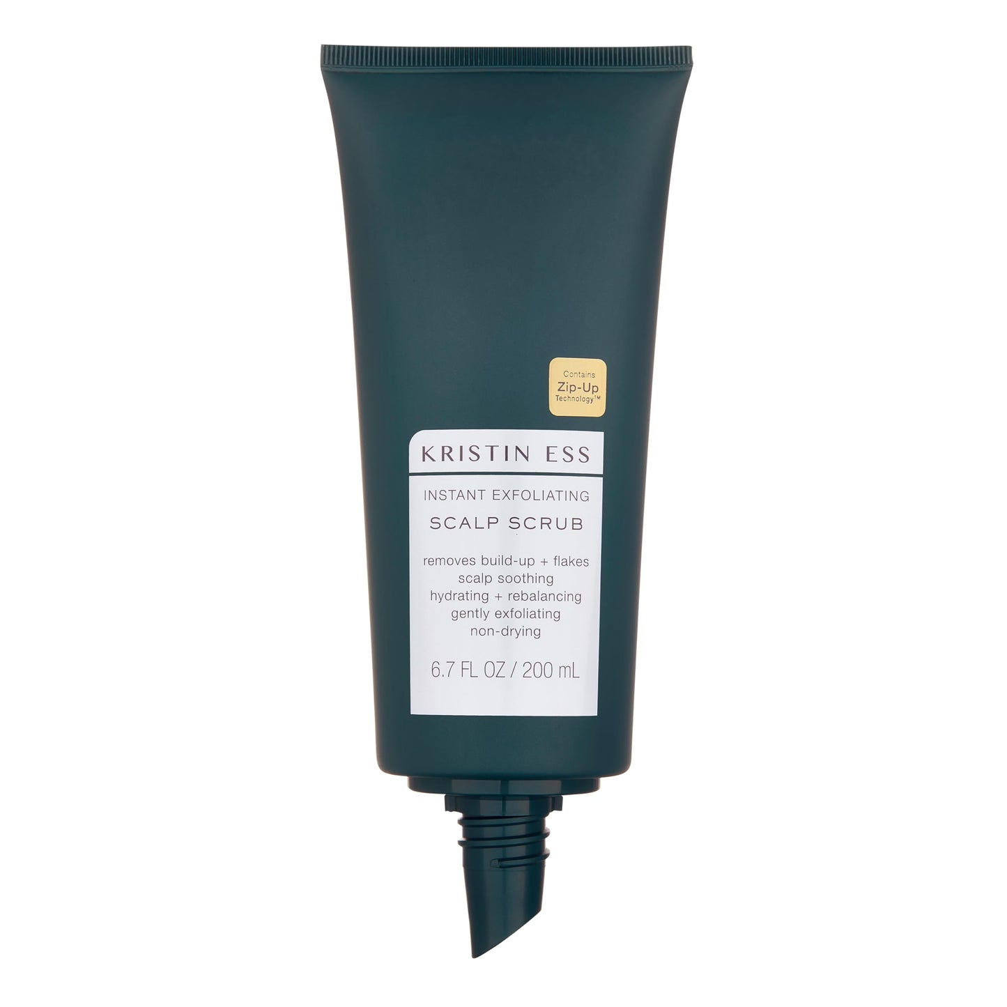 Kristin Ess sulfate free scalp scrub texture and key ingredients display