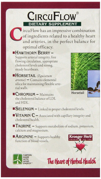 Close up of Kroeger Herb cardiovascular health supplement showing vegetarian capsule details