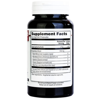 Side view of Kroeger Herb Wormwood Combination 100 count vegetarian capsules