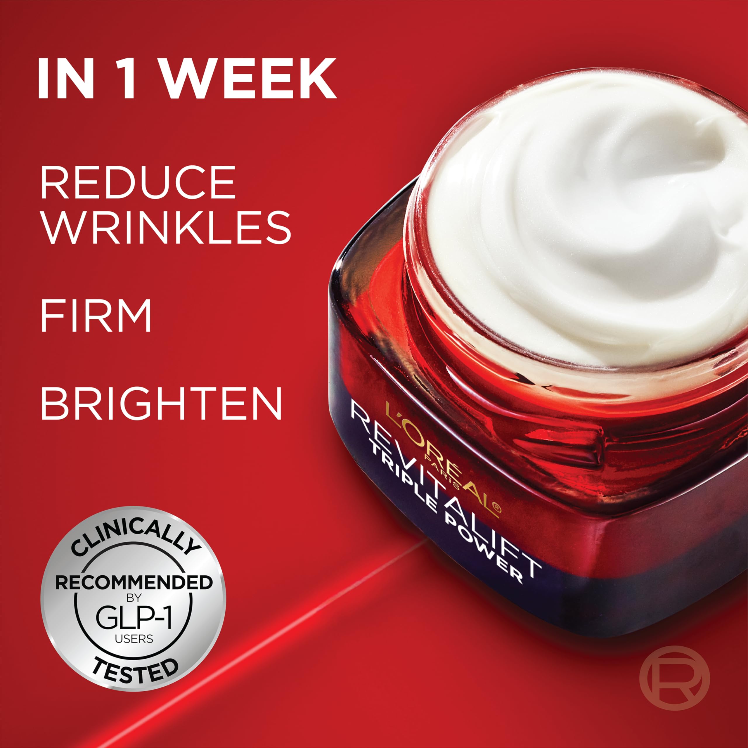 L'Oreal Paris anti-aging face cream showing smooth non-greasy product texture