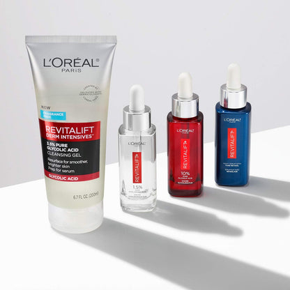 Loreal Revitalift brightening cleanser bottle side view