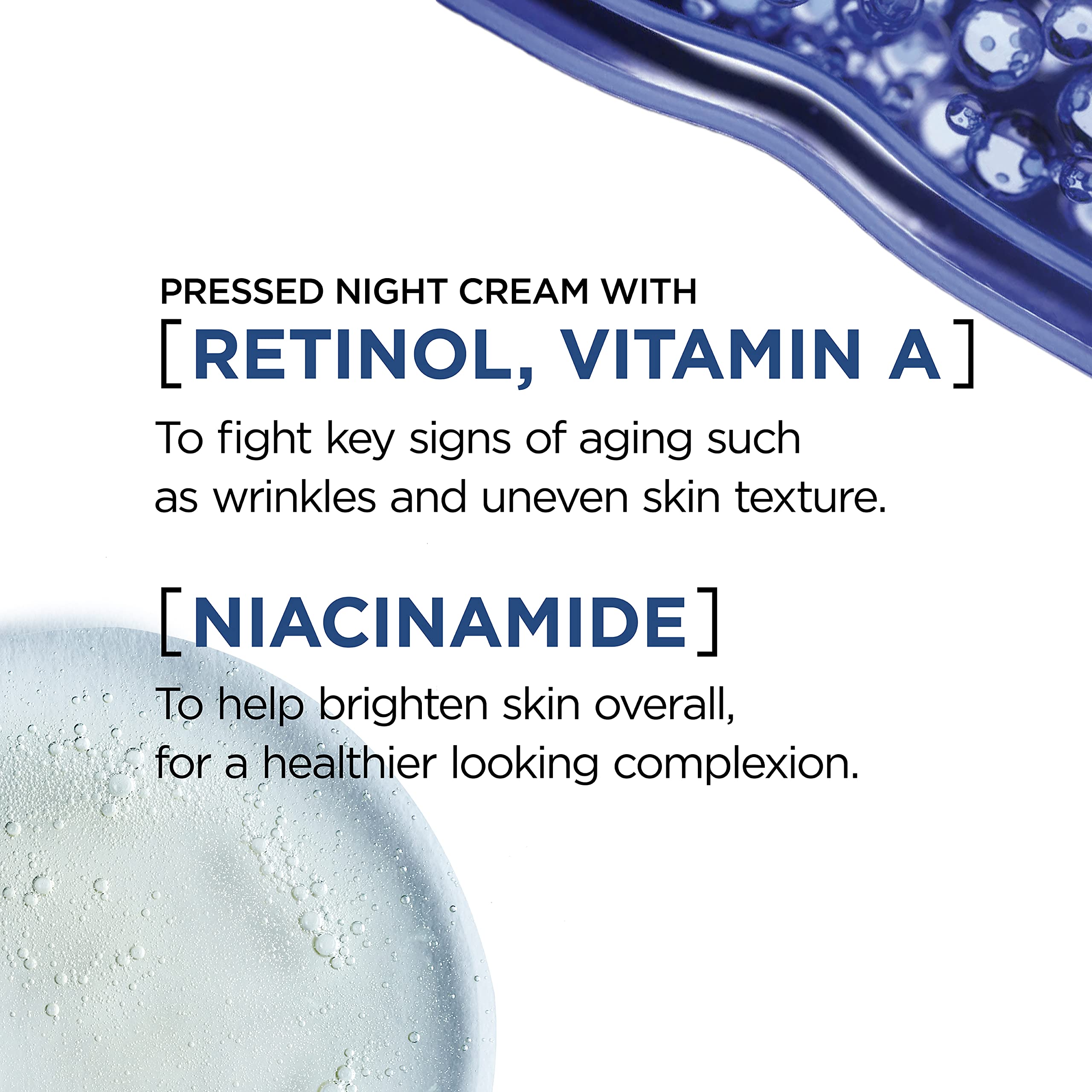 Anti-aging retinol and niacinamide pressed night moisturizer fresh-pressed jar mechanism