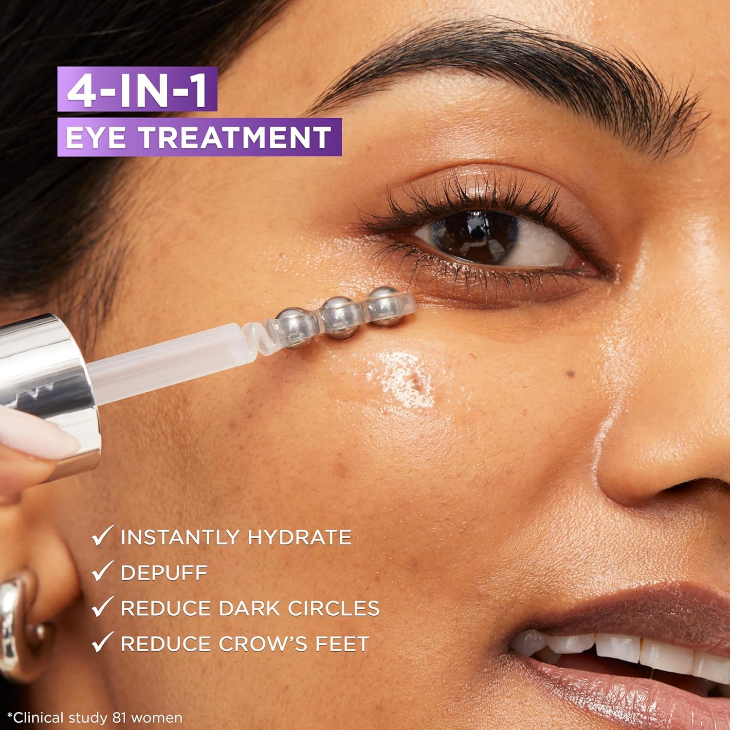 L'Oreal Revitalift eye serum triple roller applicator detail