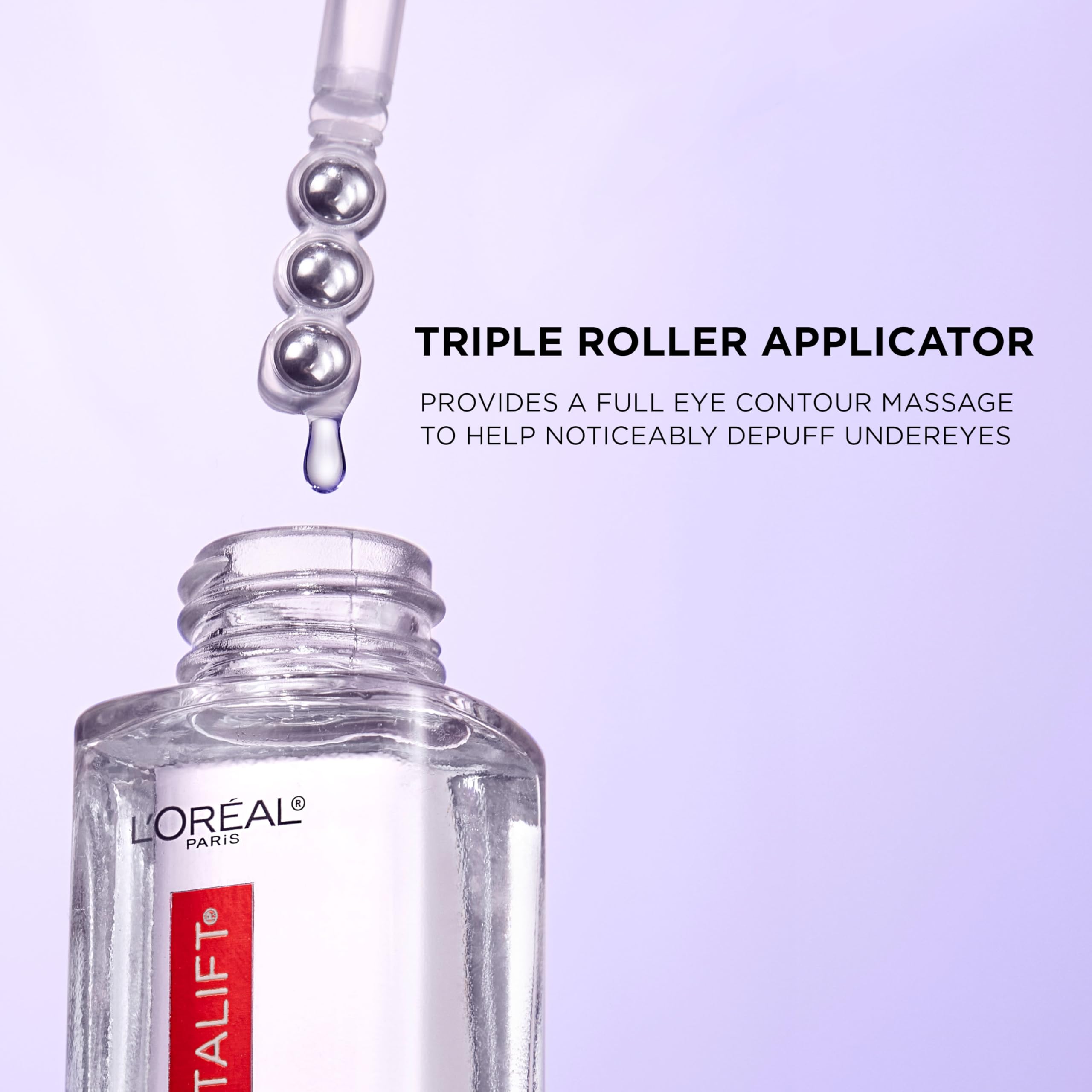 Close up of L'Oreal Revitalift fragrance free eye serum
