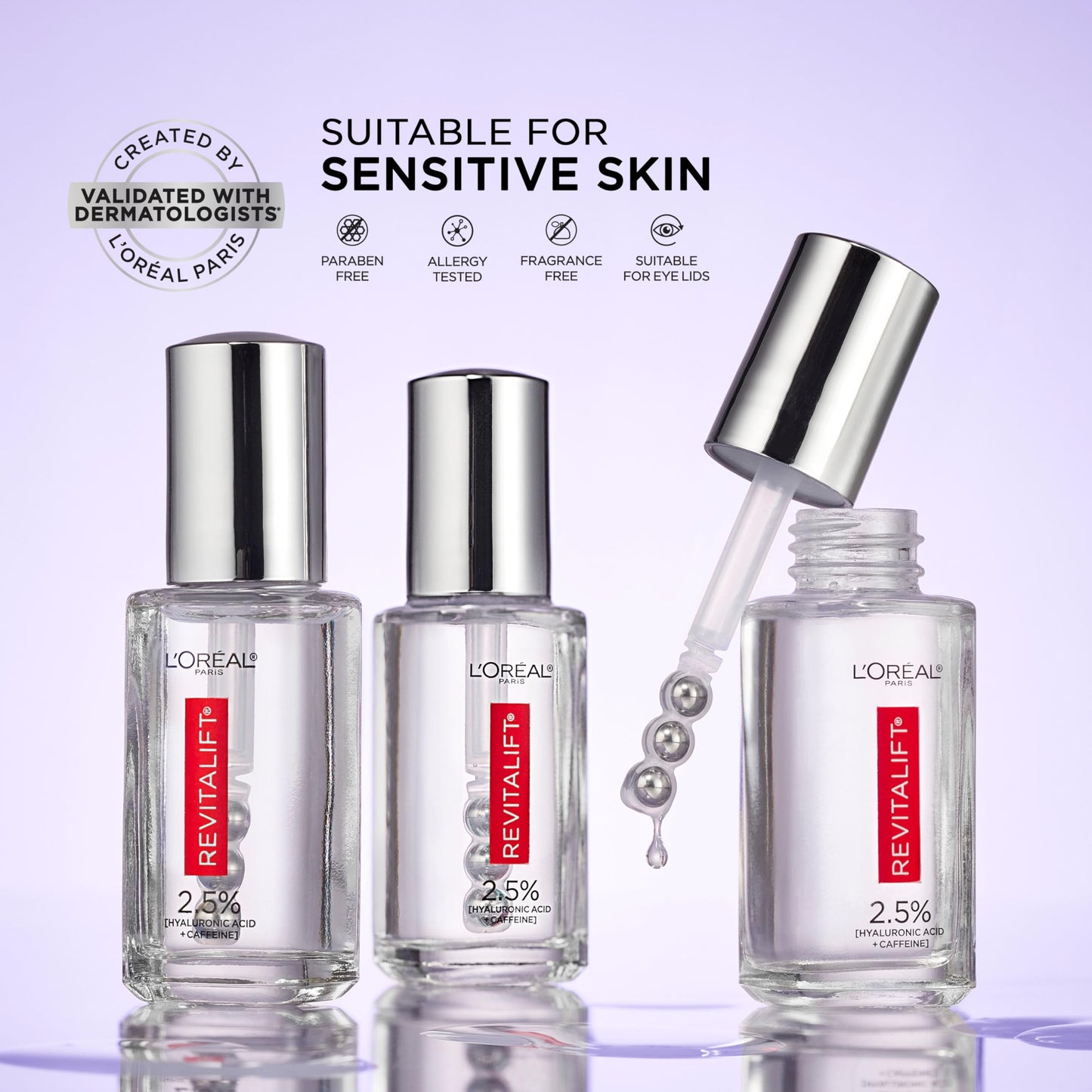 Back of packaging showing ingredients for L'Oreal eye serum
