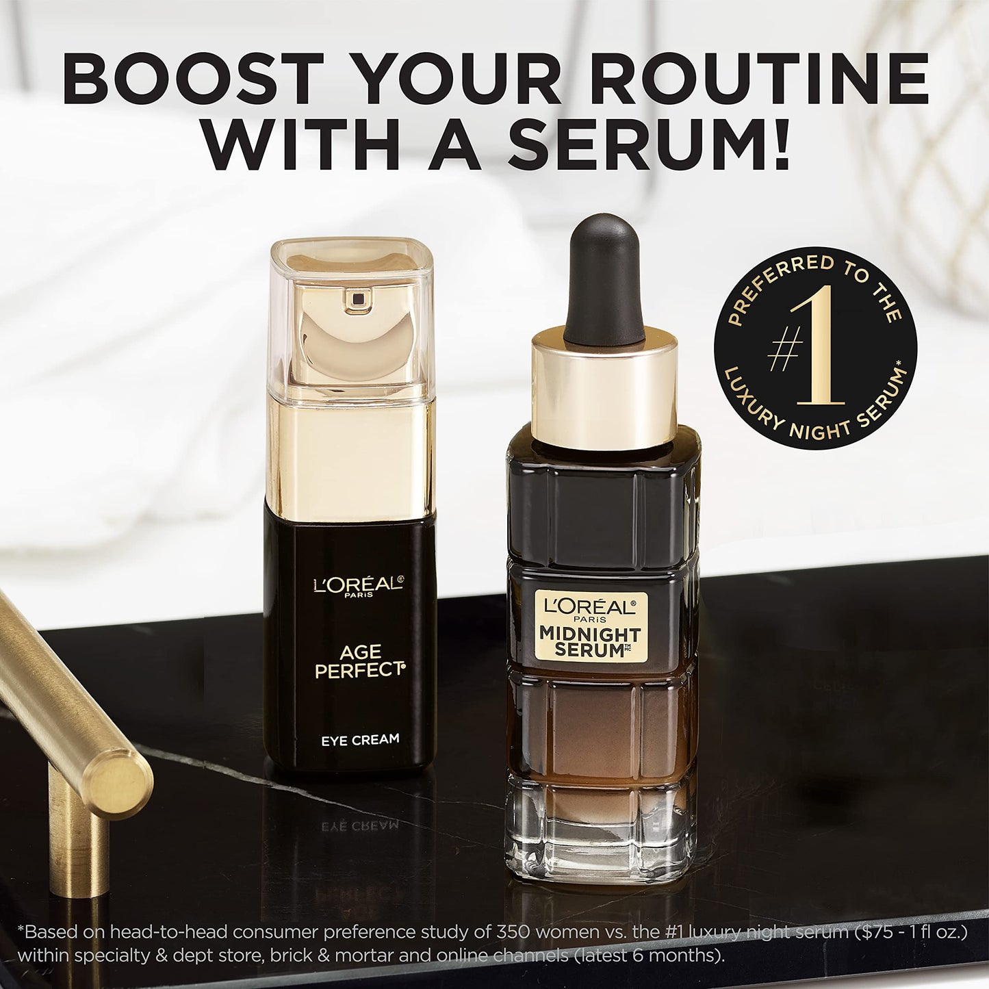 Side profile of L'Oreal Paris Age Perfect eye care product for mature skin