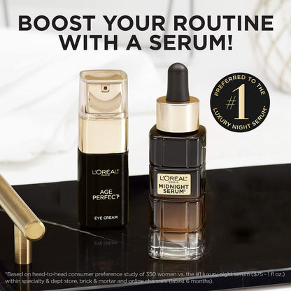 Side profile of L'Oreal Paris Age Perfect eye care product for mature skin