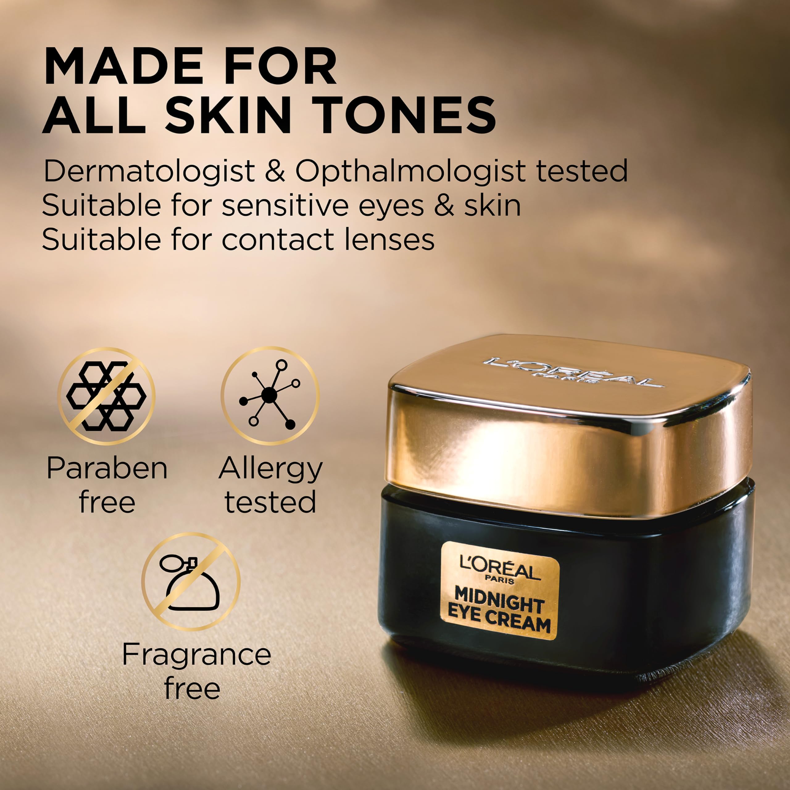 L'Oreal Paris mature skin cell renewal under eye treatment texture close up.
