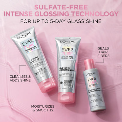 Close up of L'Oreal EverPure glossing conditioner packaging
