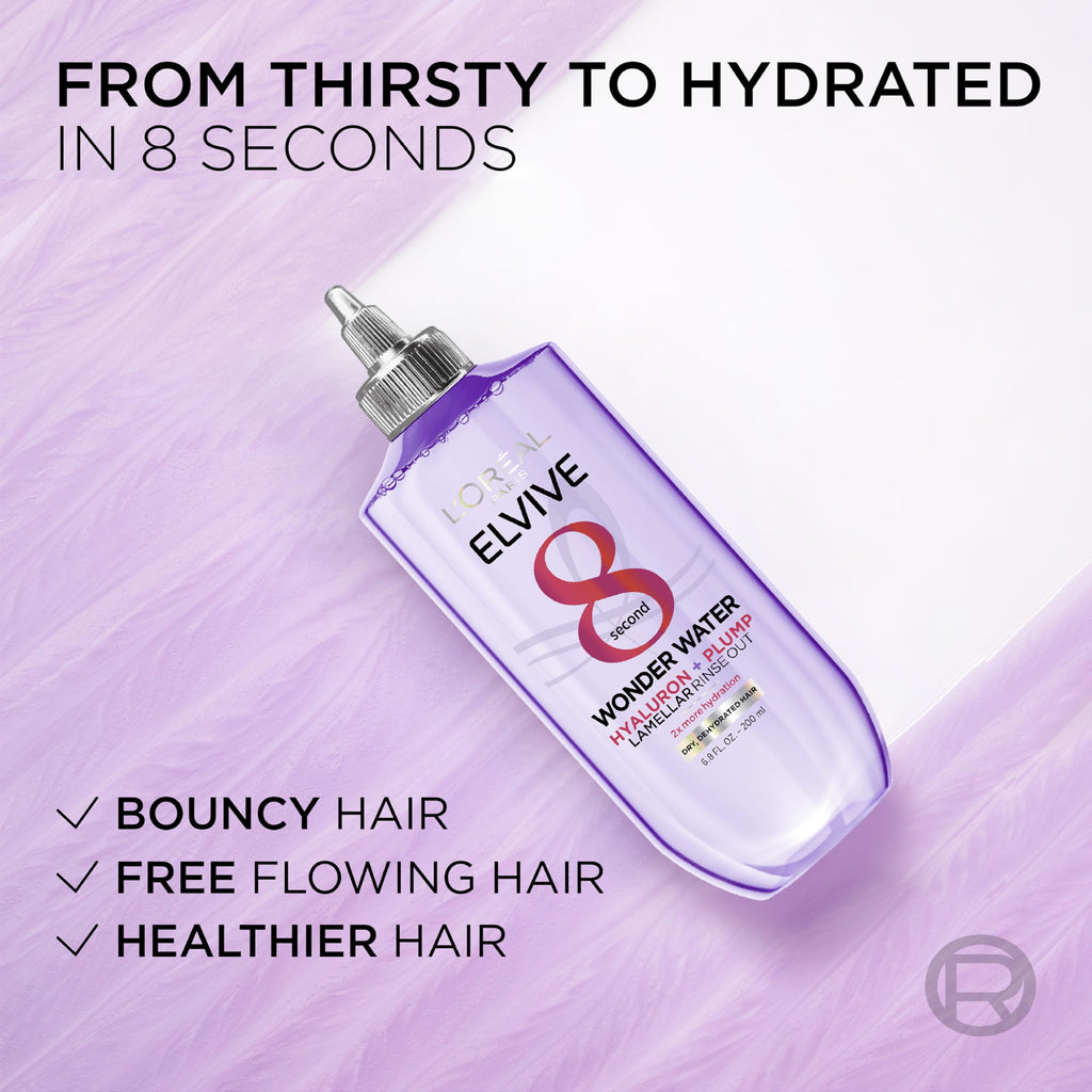 Back view of the L'Oreal Elvive hydrating hair treatment with instructions