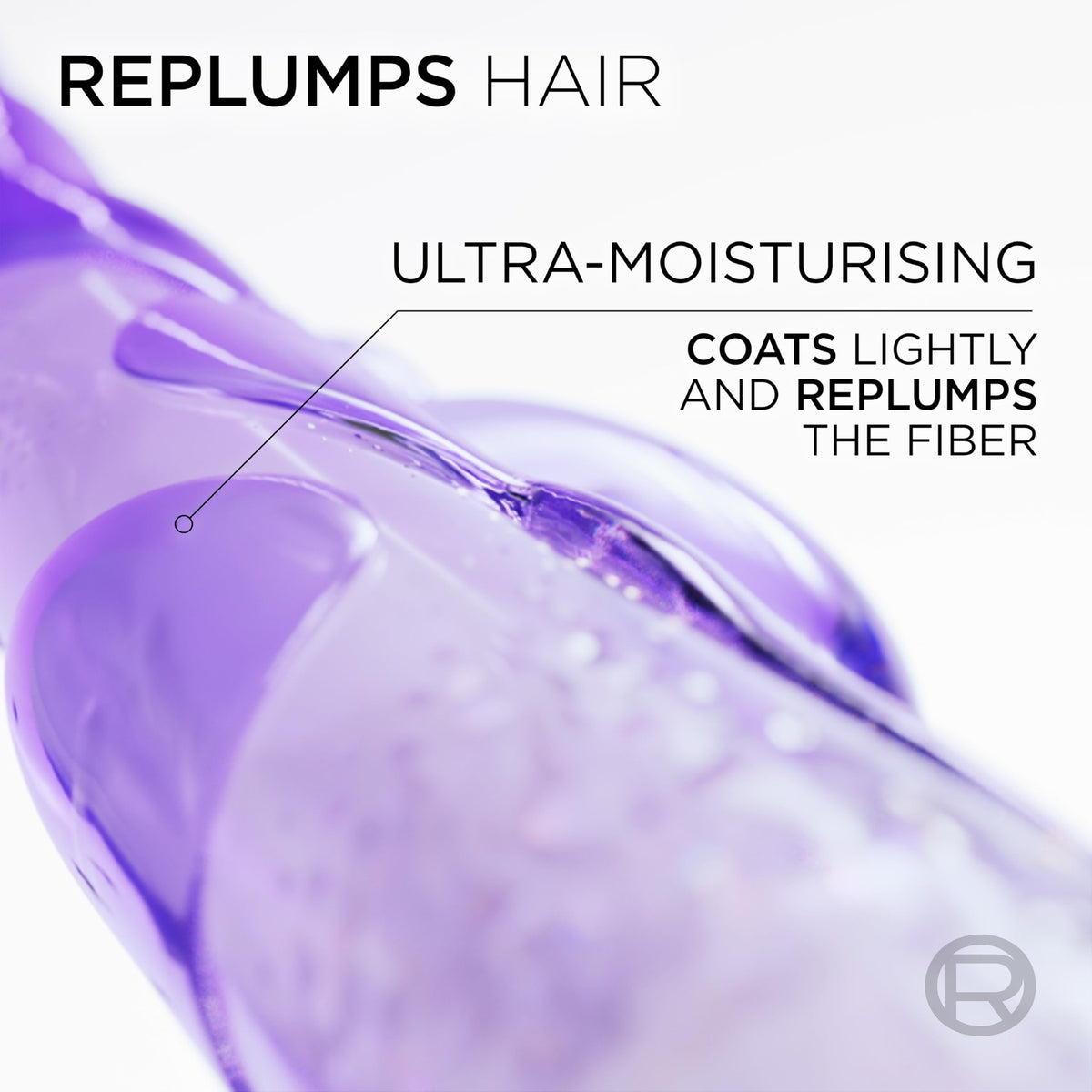 Texture and liquid consistency display of the lamellar hair treatment