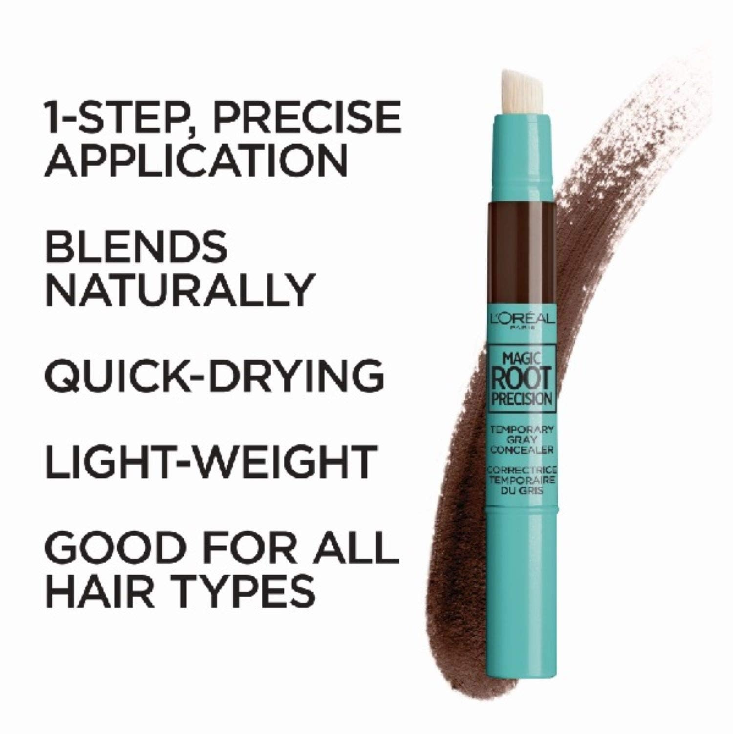 L'Oreal Paris Magic Root dark brown shade swatch close up