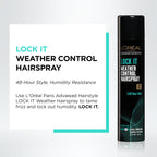L'Oreal Paris Lock It Weather Control hair spray back label and instructions