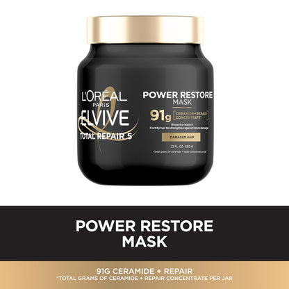 L'Oreal Paris Elvive TR5 protein hair cream packaging detailing multi use treatment benefits