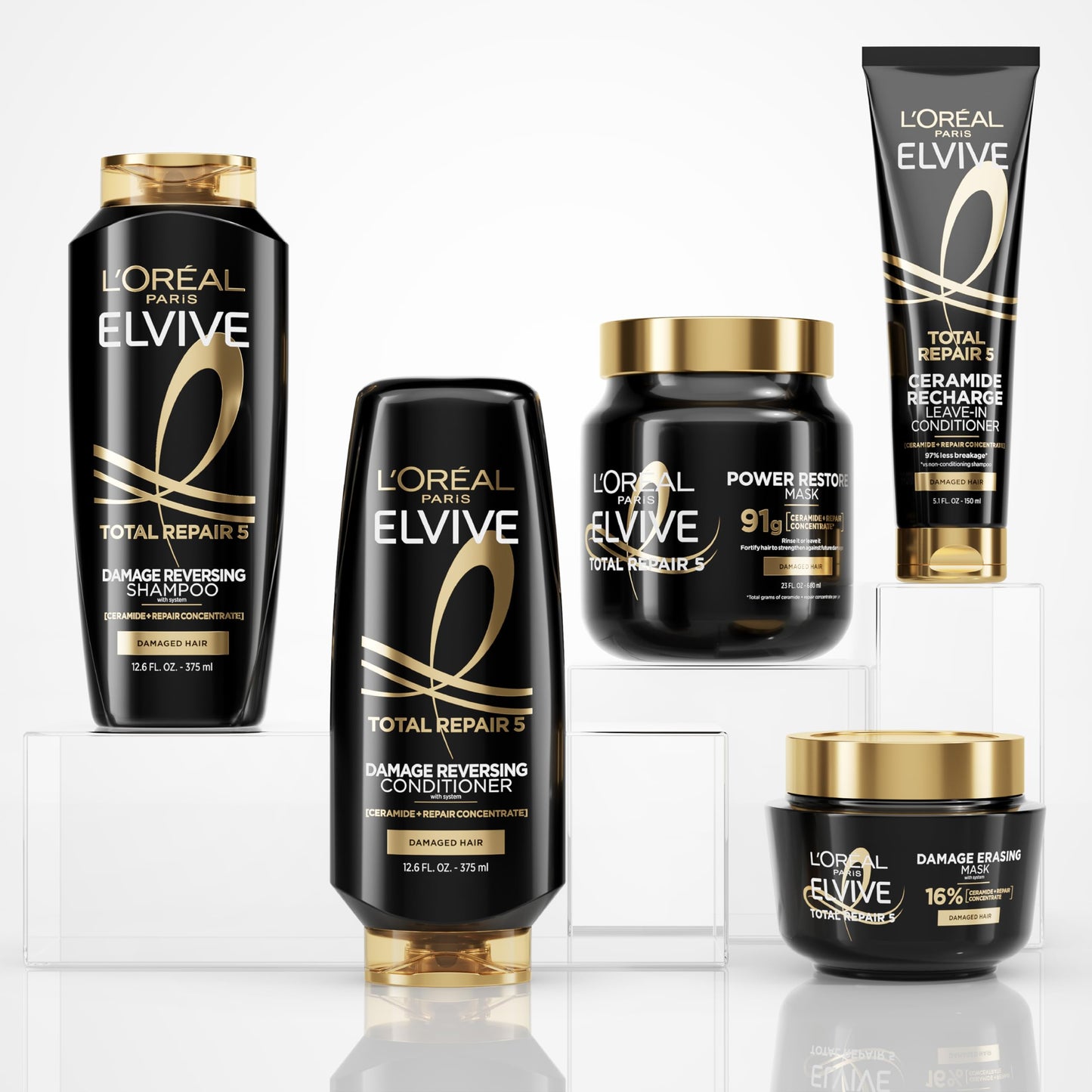Authentic L'Oreal Paris USA imported Elvive total repair treatment container closeup