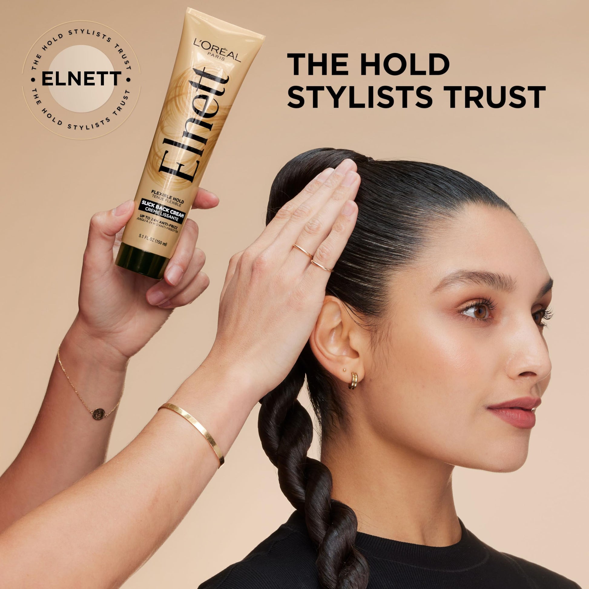 L'Oreal Paris Elnett Slick Back Cream texture and consistency showcase