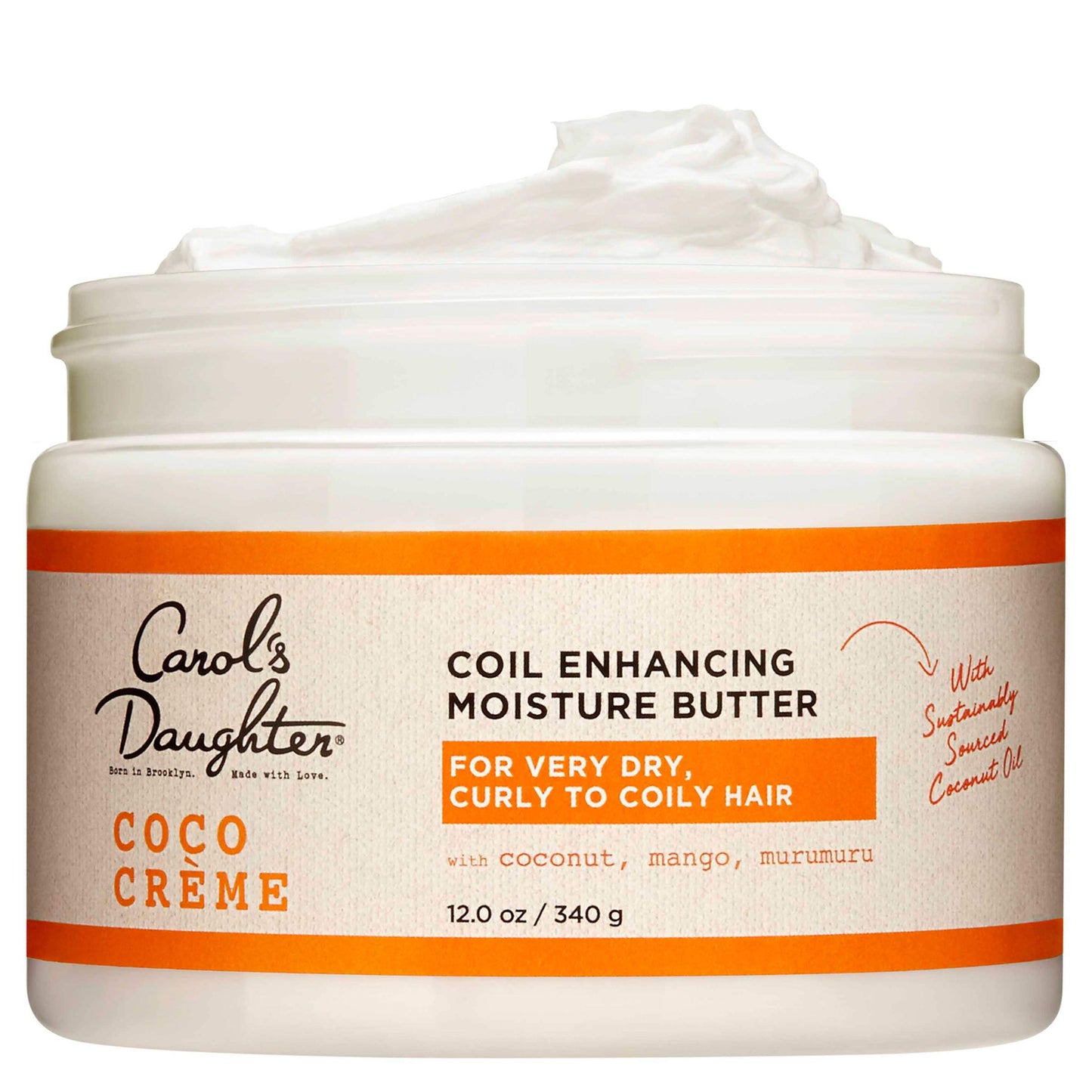 Carol's Daughter curl defining cream showing natural coconut oil and mango butter ingredients