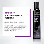 L'Oreal Paris styling mousse aerosol can back label and ingredients