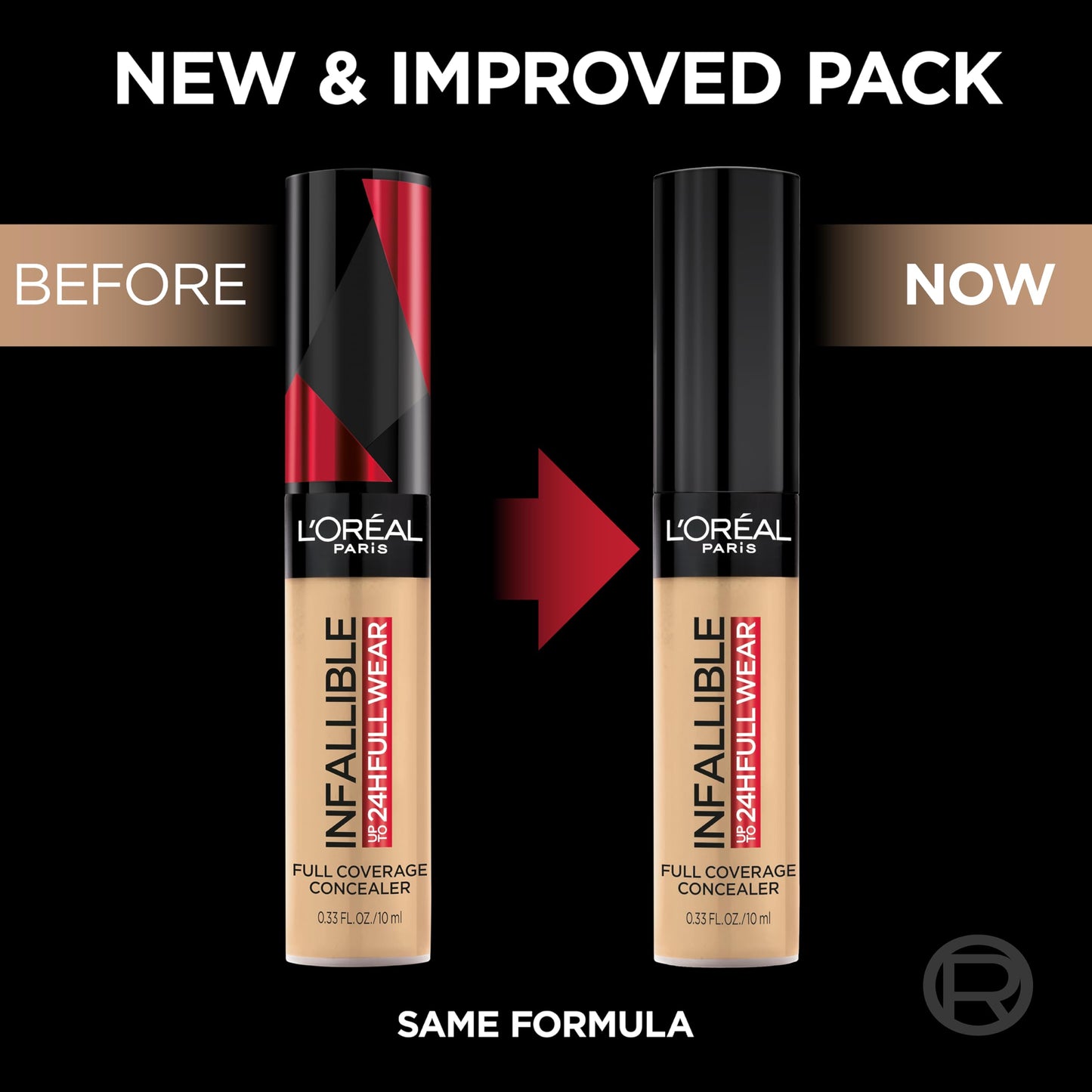 L'Oreal Paris Infallible Full Coverage Waterproof Concealer Cashmere bottle with shade label visible