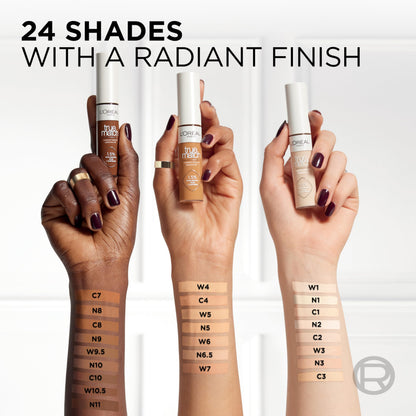 True Match Radiant Serum Concealer showing the precision flat-tip iron applicator