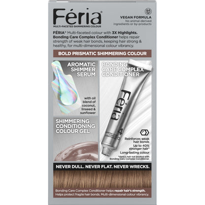 L'Oreal Paris Feria multi-faceted shimmering permanent color B61 packaging details and shade guide