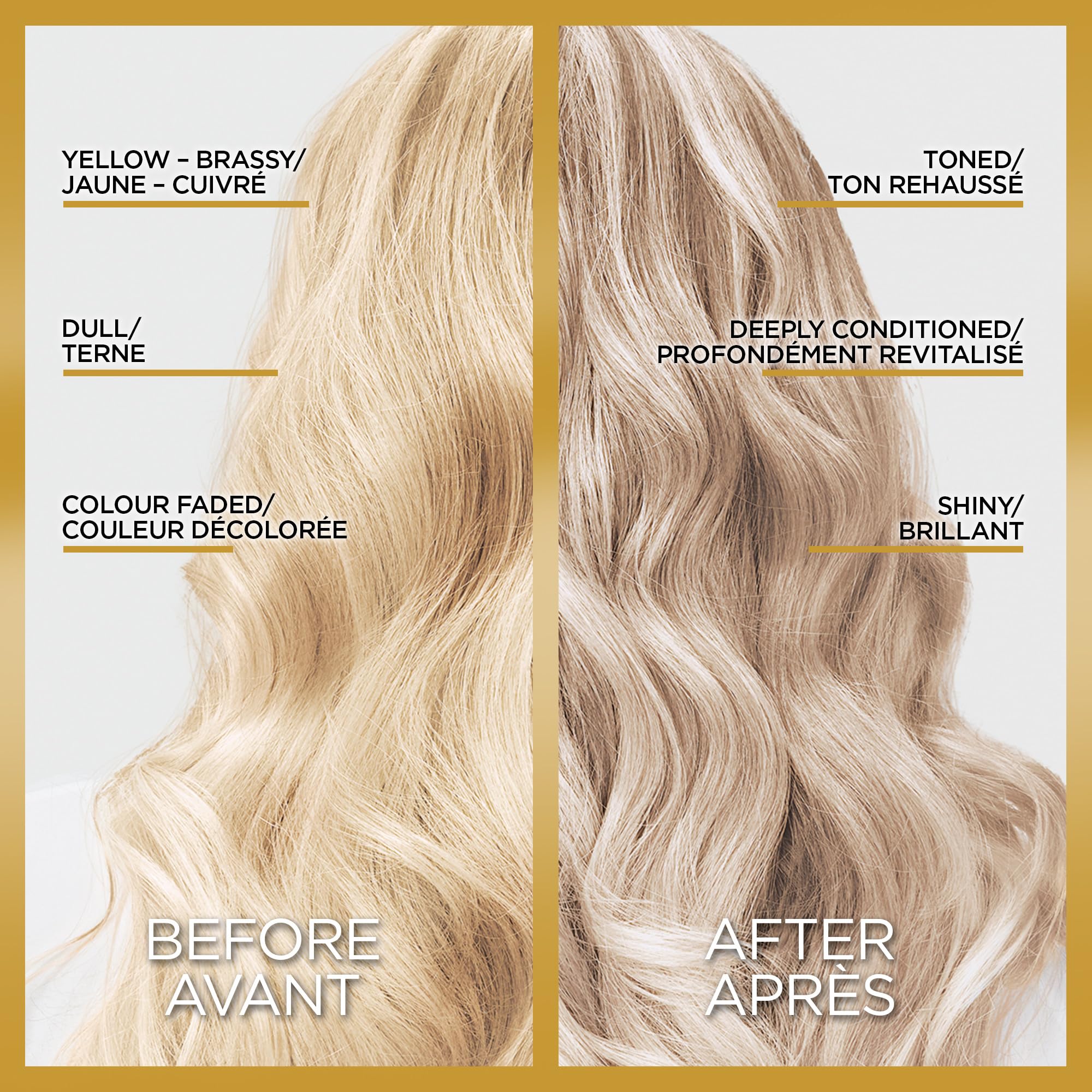 L'Oreal Paris in shower toning hair gloss bottle displaying usage directions and product volume.