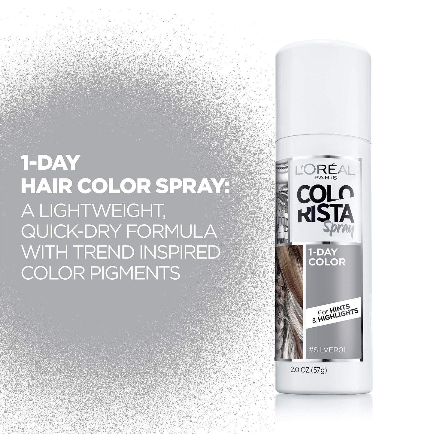 Authentic USA imported L'Oreal Paris Colorista one day washable hair spray packaging