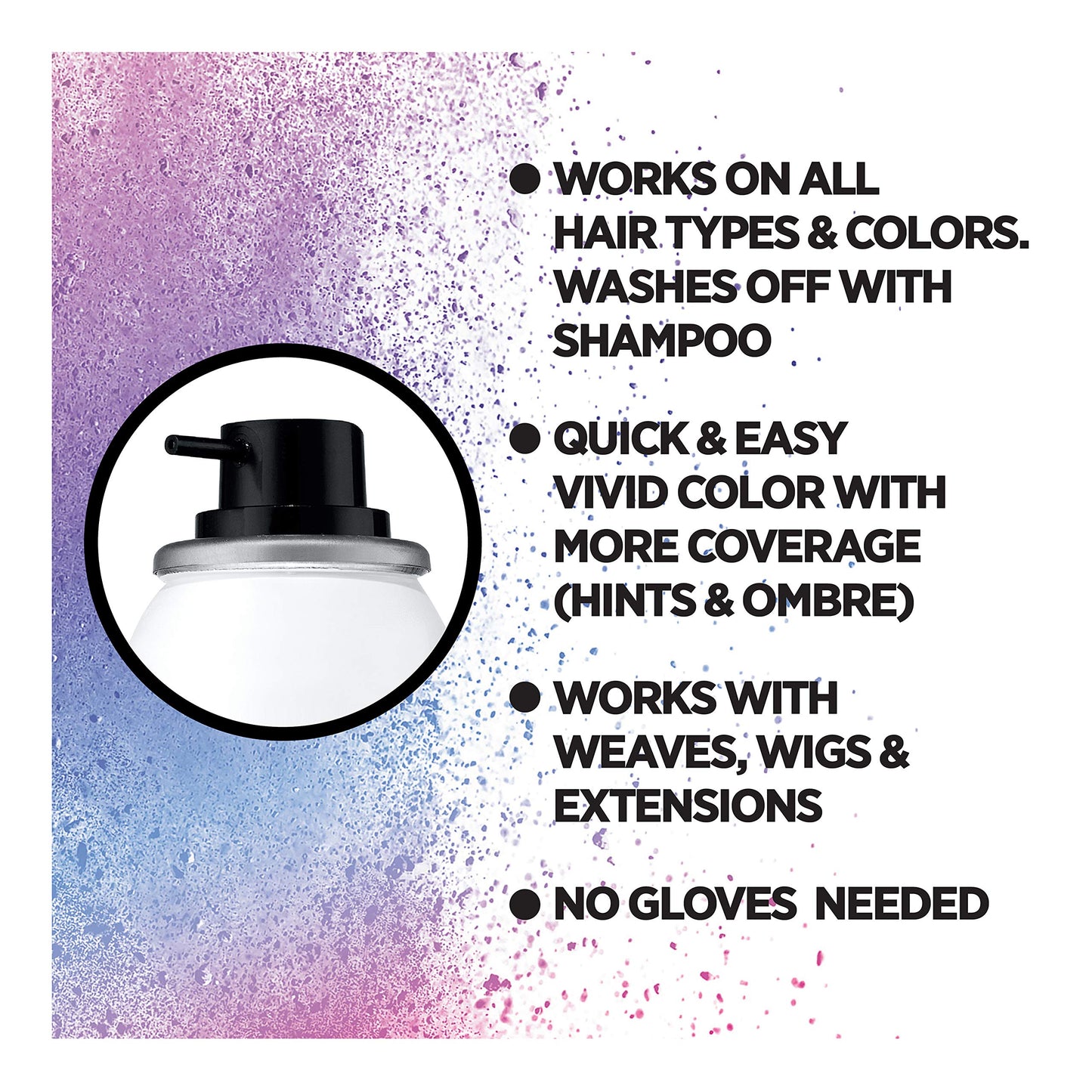 L'Oreal Paris temporary party hair dye spray product dimensions showing two ounce size