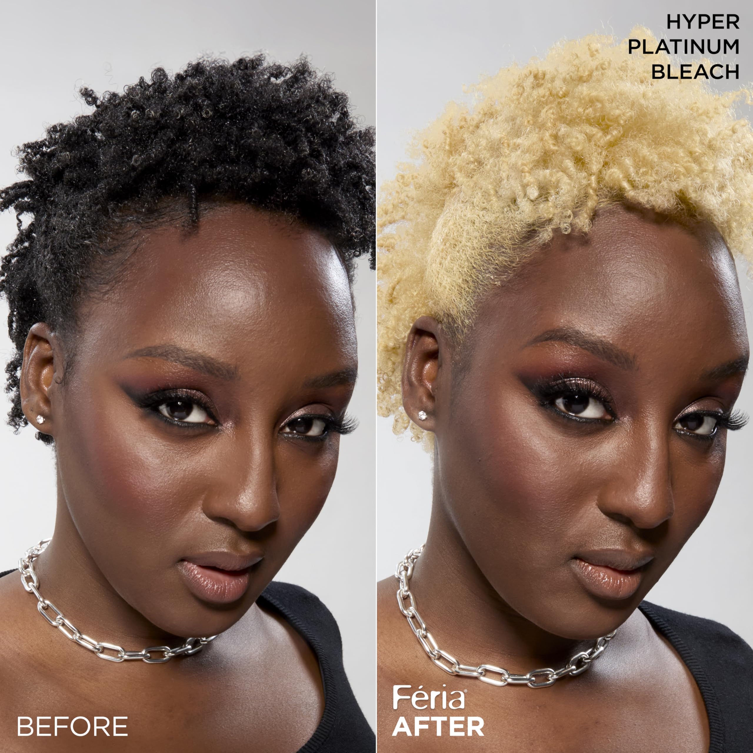Close-up of the anti-brass purple conditioner tube included in the L'Oreal Paris bleaching kit.