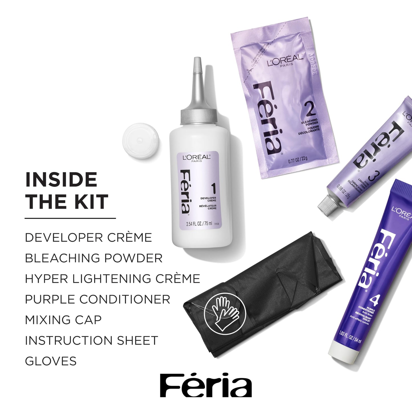 Top view of L'Oreal Paris Feria Hyper Platinum packaging displaying the shade code and brand logo.
