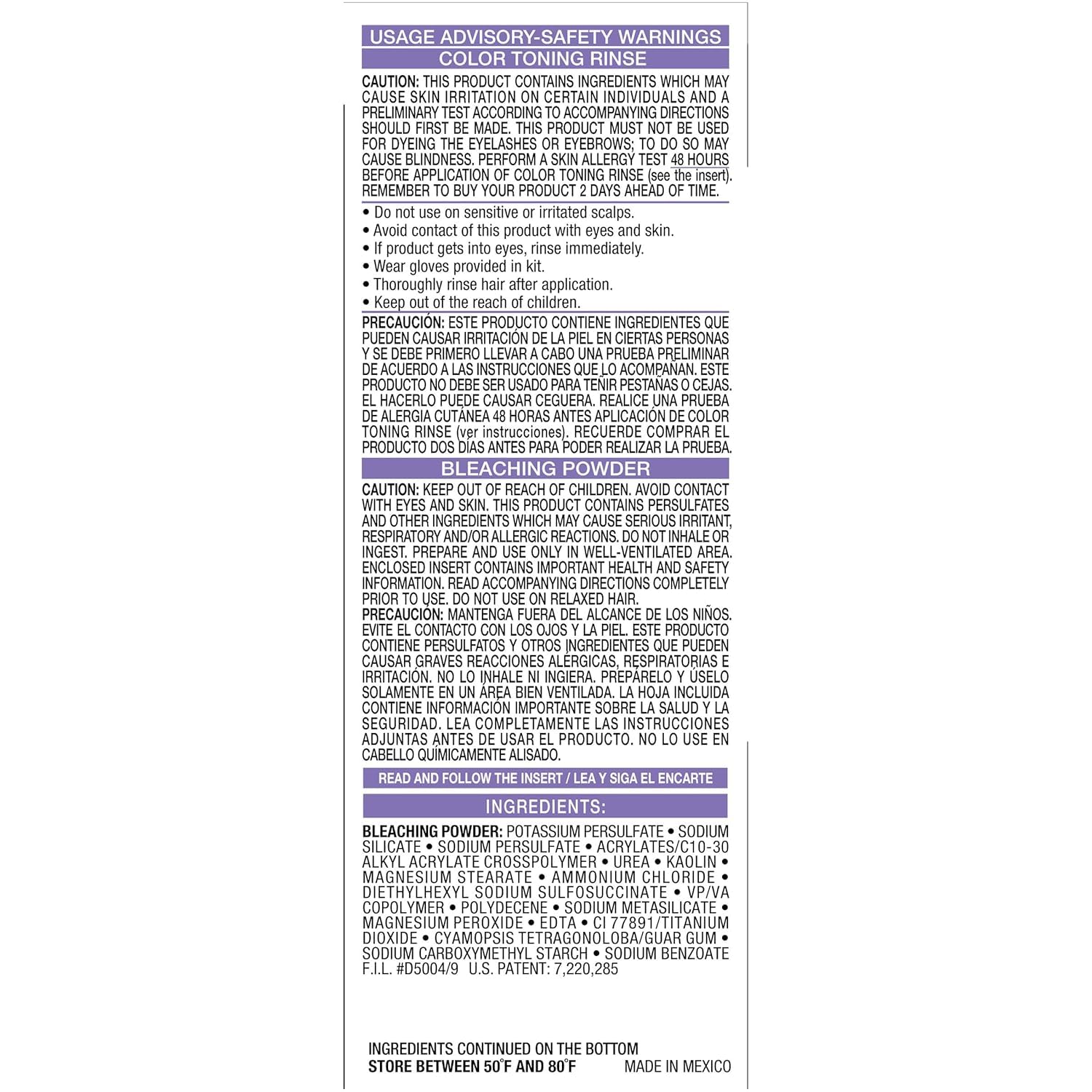 L'Oreal Paris professional quality anti brass hair highlighting kit instructions view