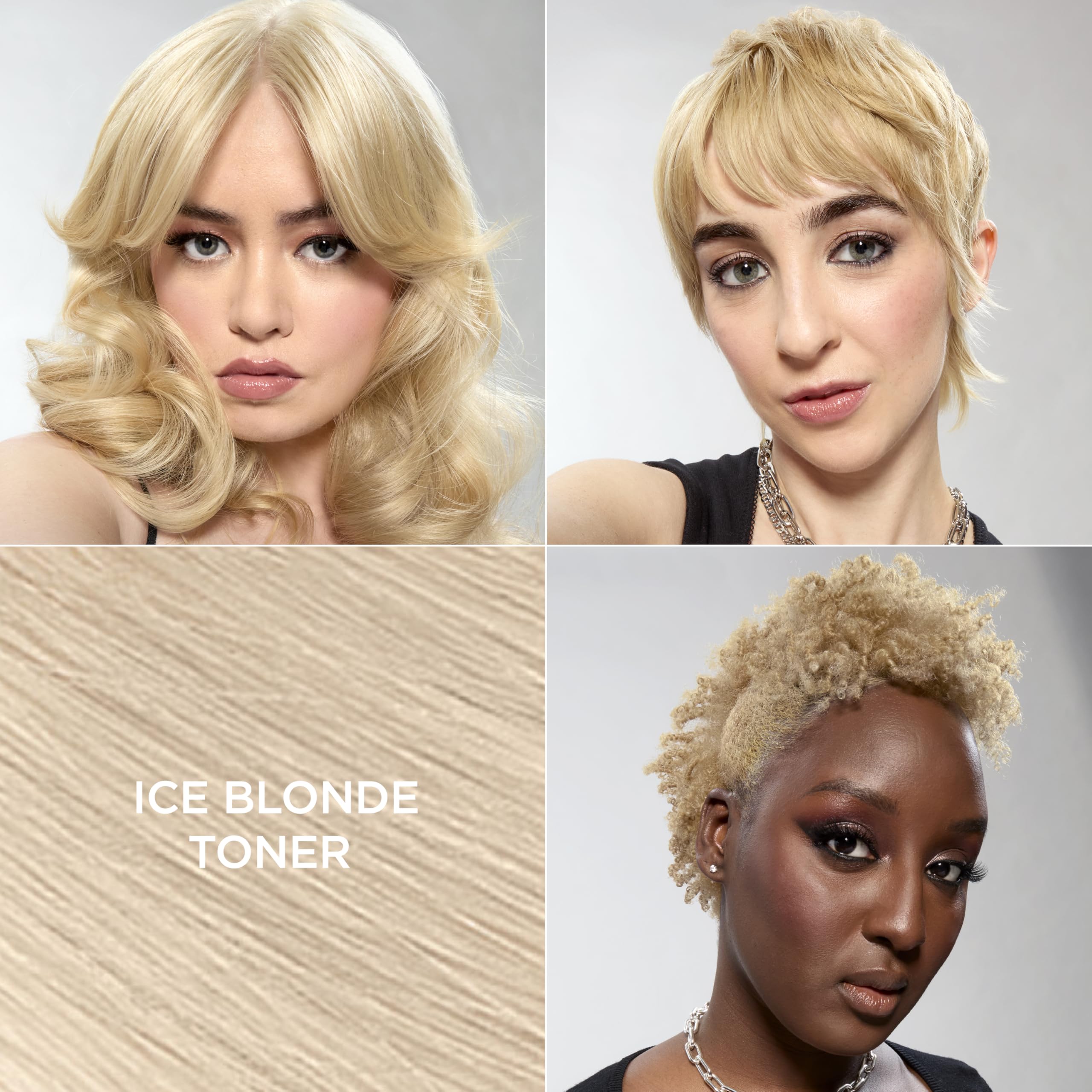 Ammonia free demi permanent hair color toner kit components including developer and colorant bottle